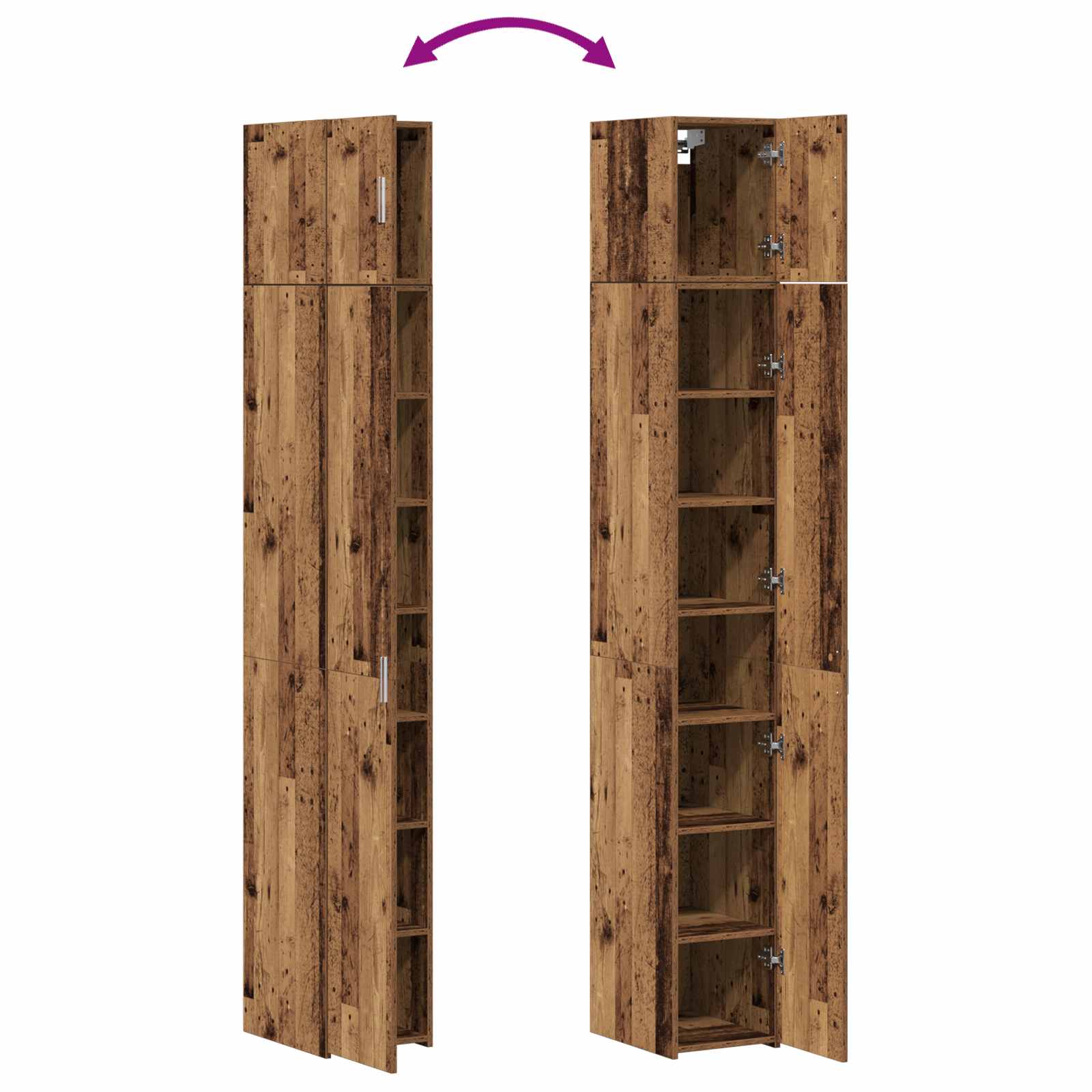 Armario de almacenamiento 2 pcs Madera envejecida