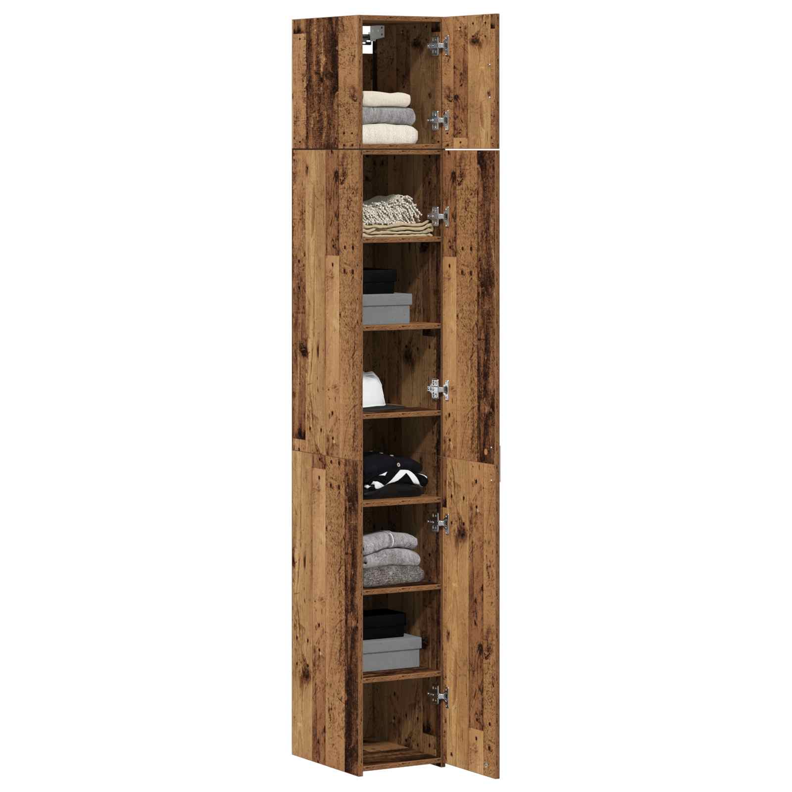 Armario de almacenamiento 2 pcs Madera envejecida