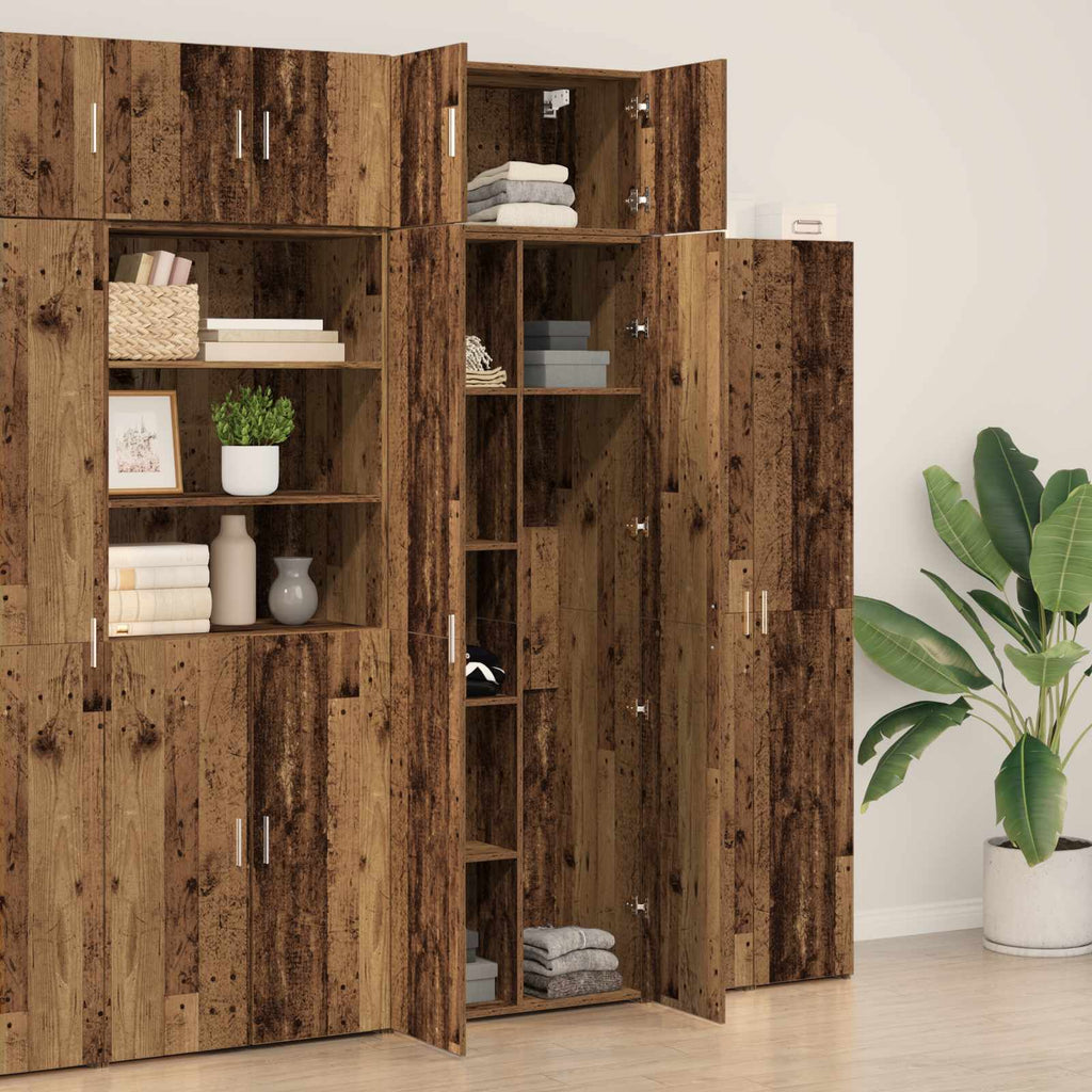 Armario de almacenamiento 3 pcs Madera vieja