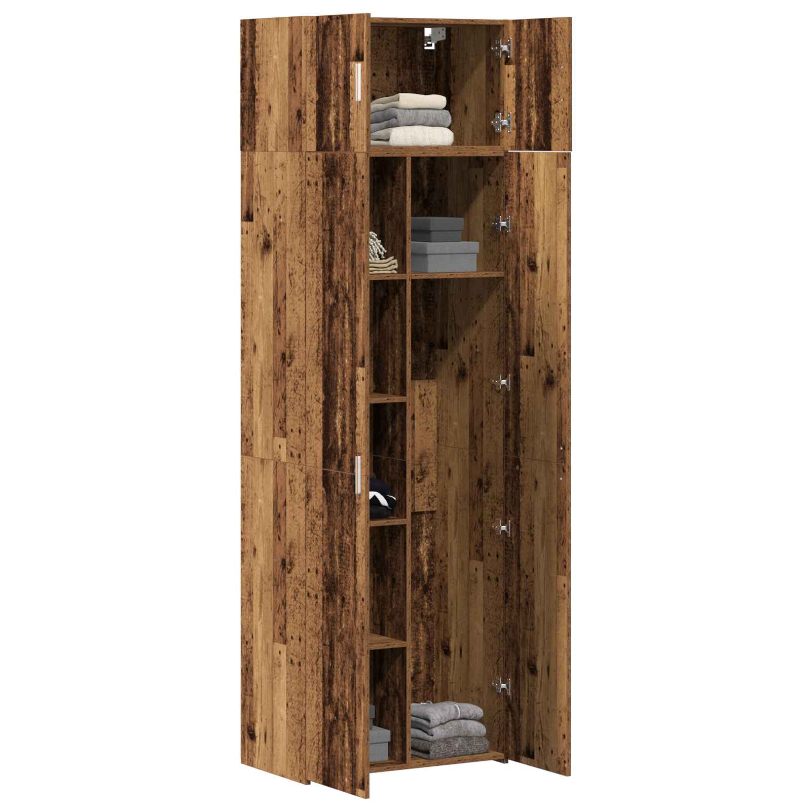 Armario de almacenamiento 3 pcs Madera vieja