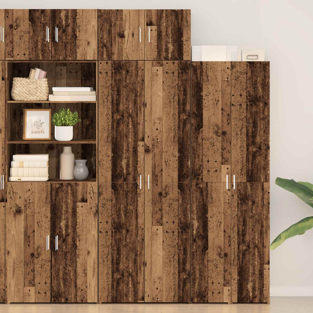 Armario de almacenamiento 3 pcs Madera vieja