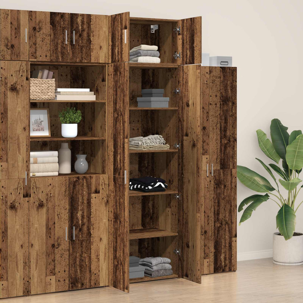 Armario de almacenamiento 3 pcs Madera vieja