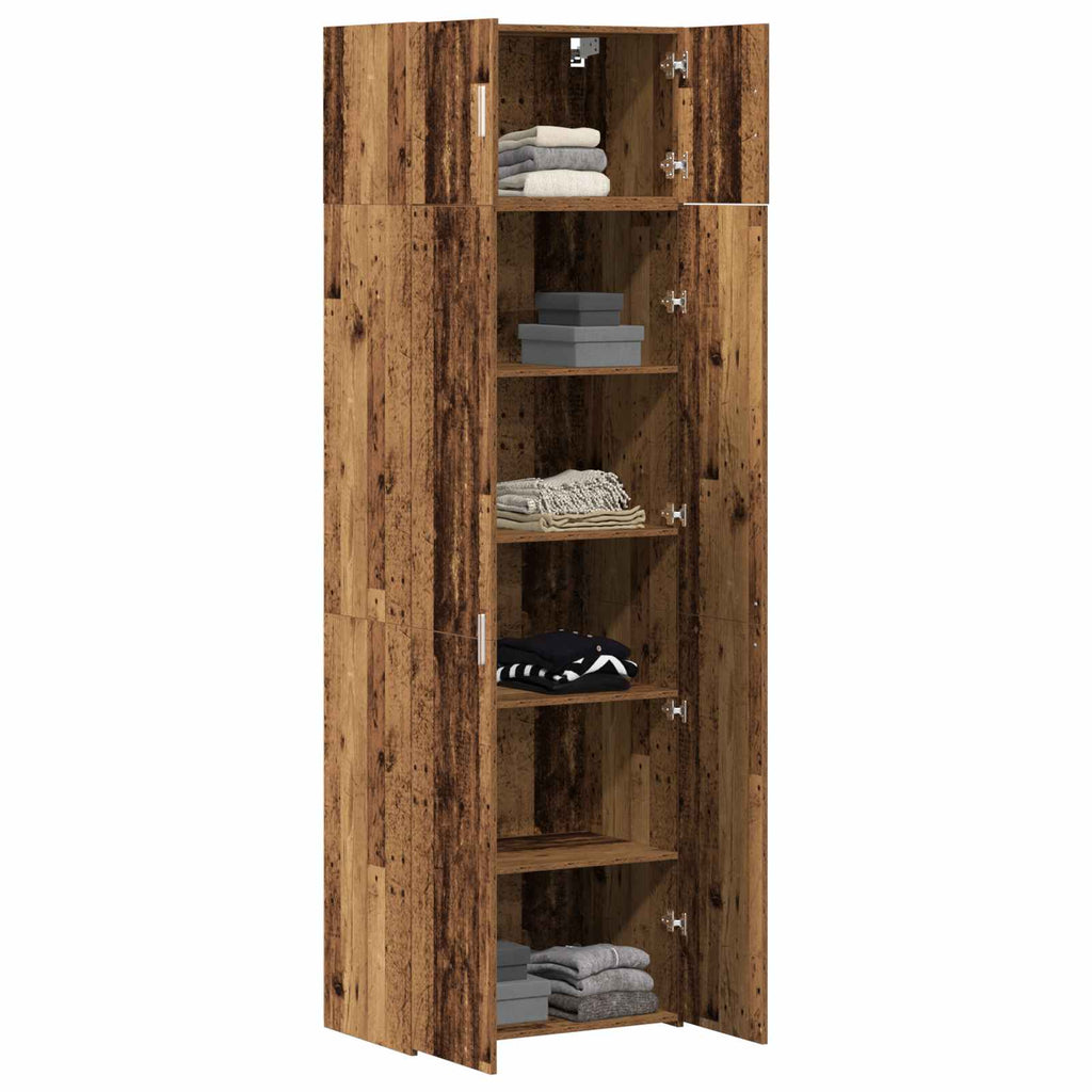 Armario de almacenamiento 3 pcs Madera vieja