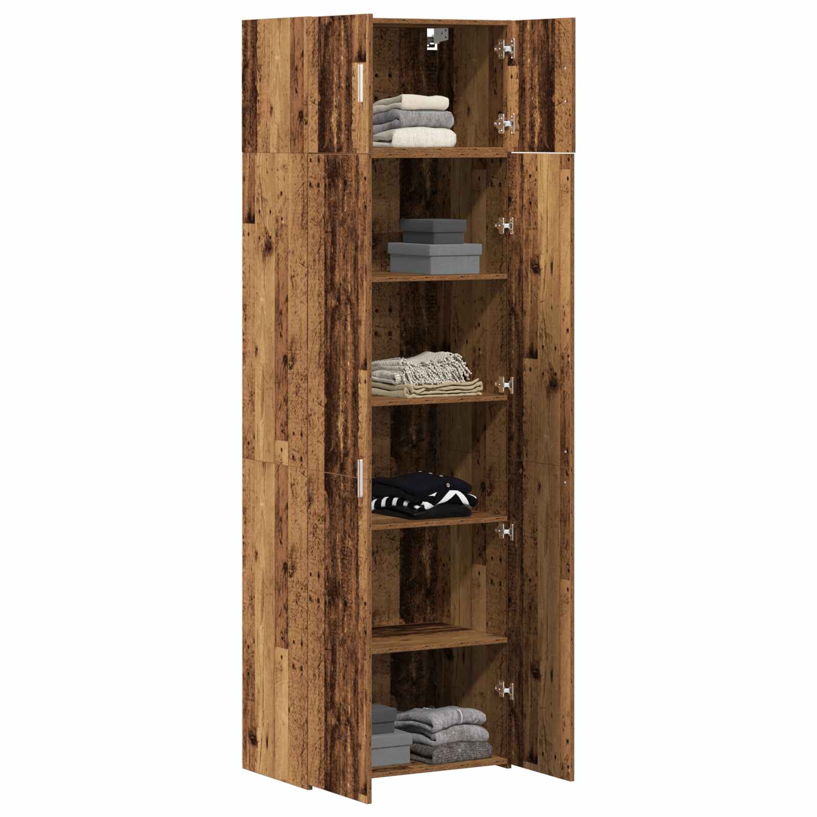 Armario de almacenamiento 3 pcs Madera vieja