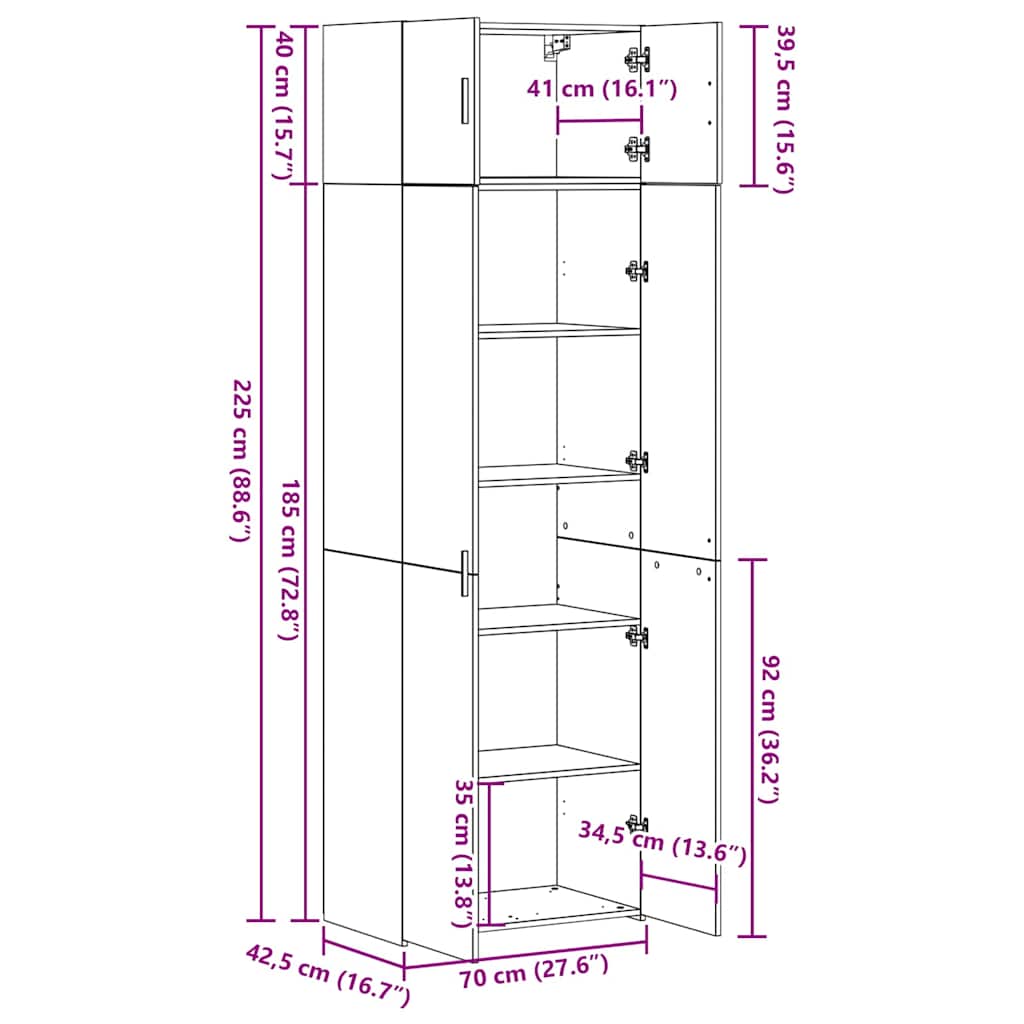 Armario de almacenamiento 3 pcs Madera vieja