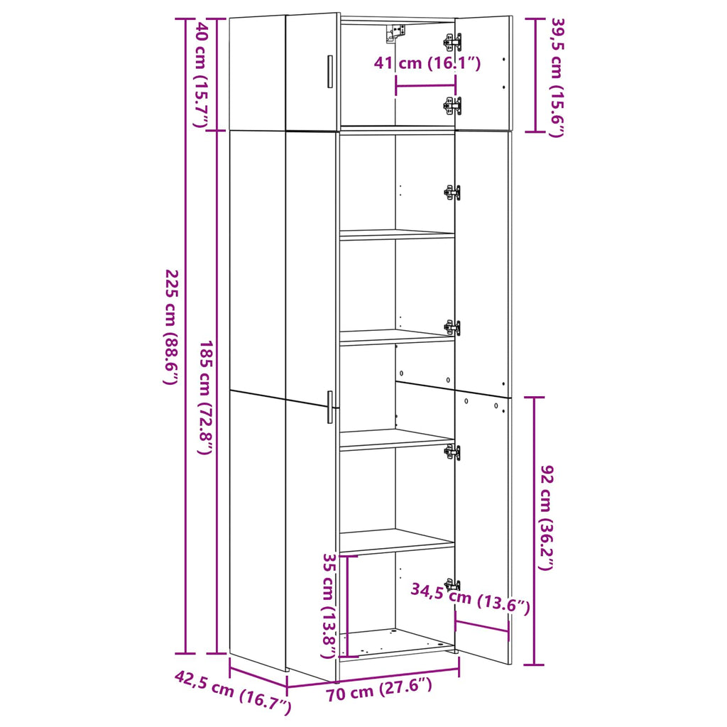 Armario de almacenamiento 3 pcs Madera vieja