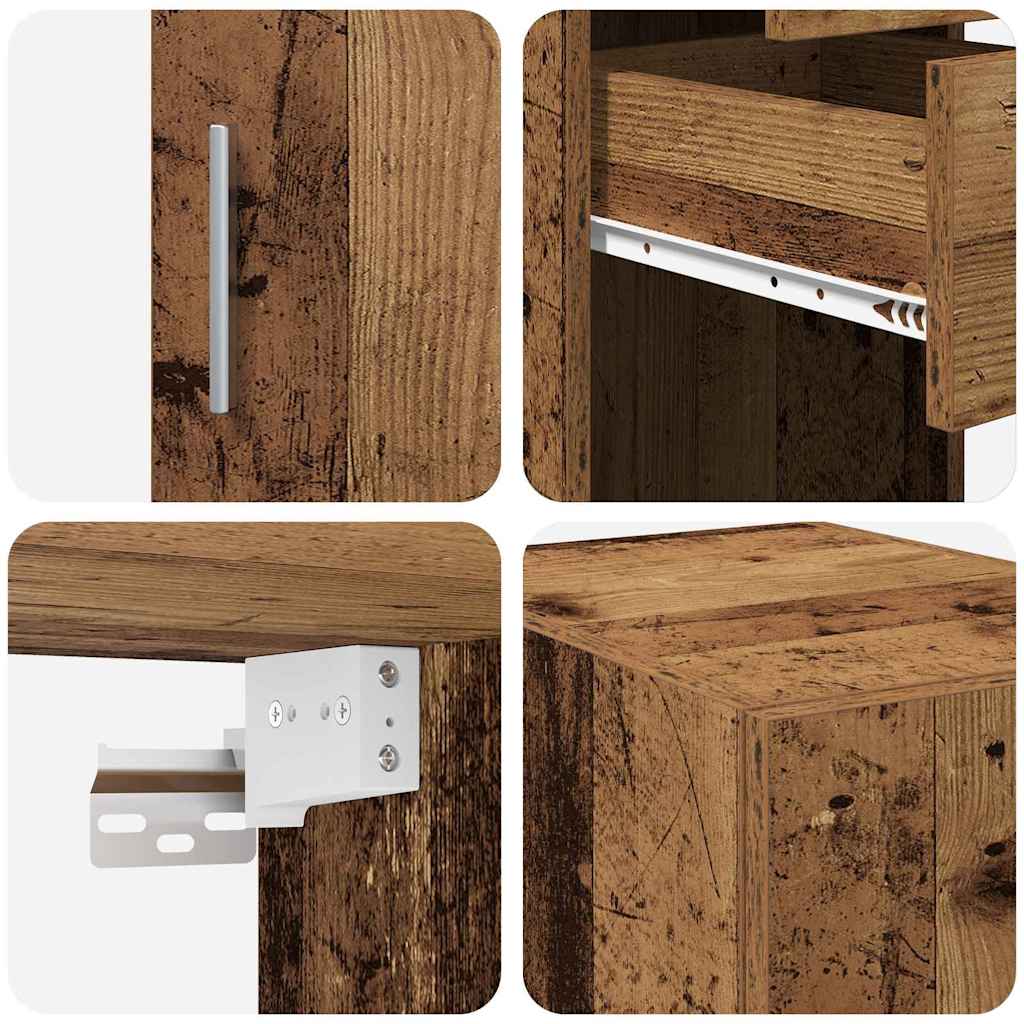 Armario de almacenamiento 2 pcs Madera vieja 30 x 42,5 x 225 cm
