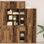 Armario de almacenamiento 2 pcs Madera vieja 30 x 42,5 x 225 cm