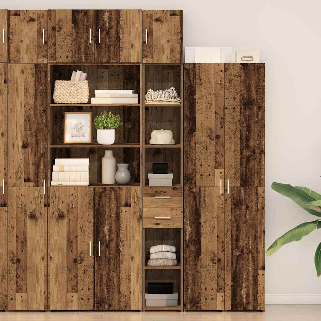 Armario de almacenamiento 2 pcs Madera vieja 30 x 42,5 x 225 cm