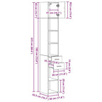 Armario de almacenamiento 2 pcs Madera vieja 30 x 42,5 x 225 cm