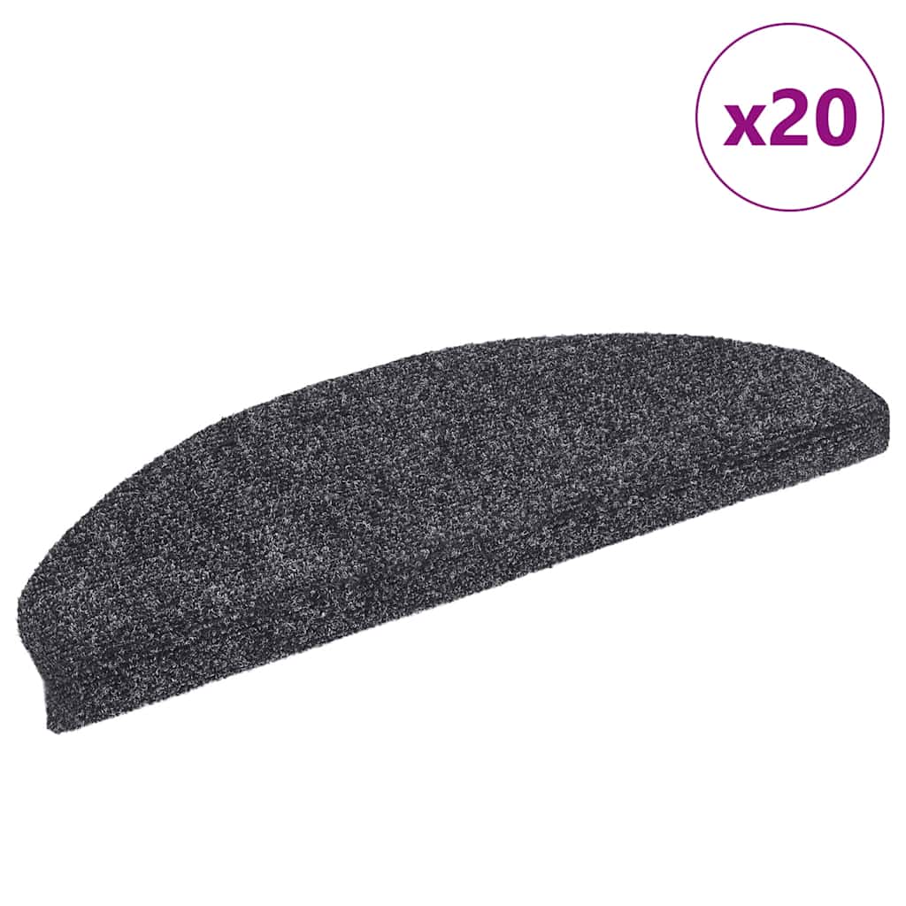Alfombra autoadhesiva escalera sisal 15 uds antracita 56x17x3cm
