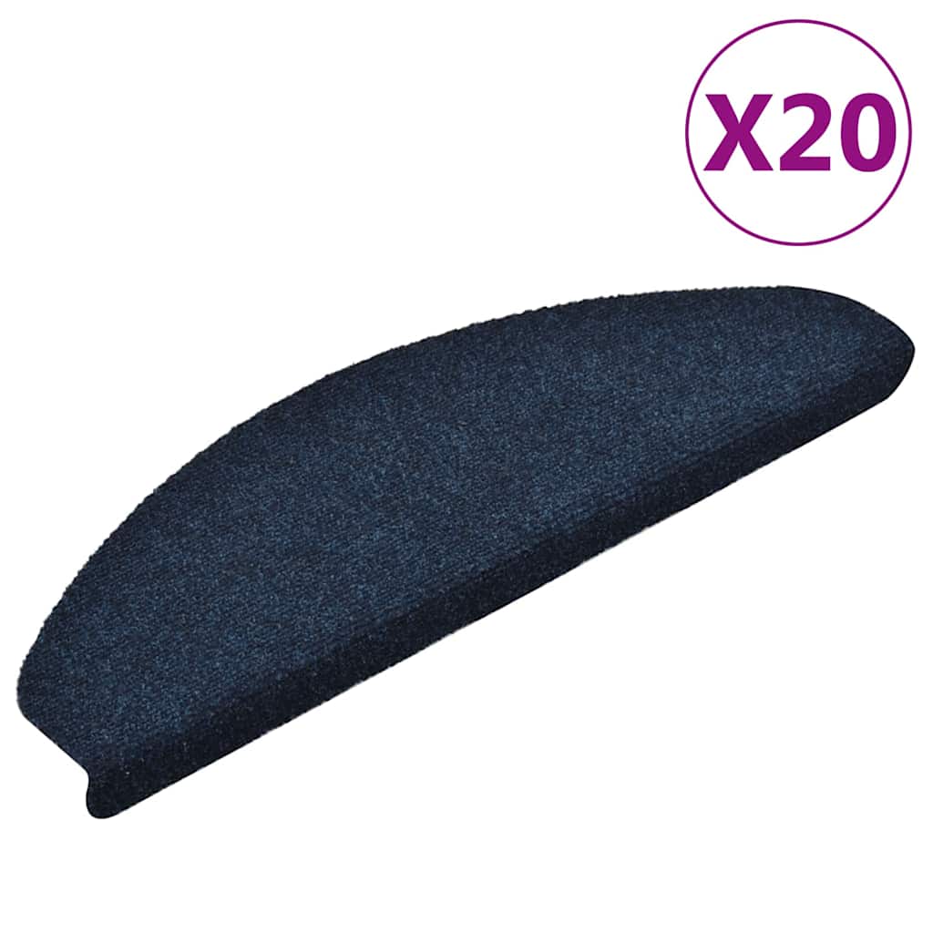 Alfombrillas para escaleras 10 unidades 56x17x3 cm Azul Semicircular