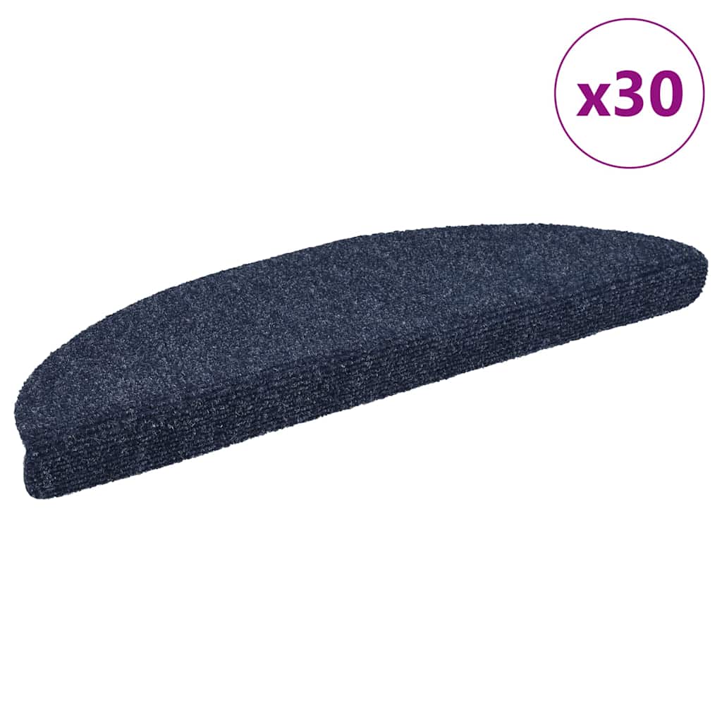 Alfombrillas para escaleras 10 unidades 56x17x3 cm Azul Semicircular