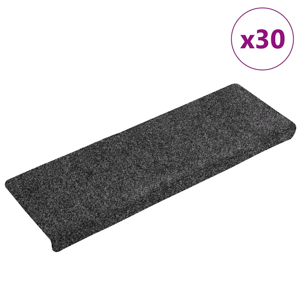 Alfombra autoadhesiva escalera sisal 15 uds antracita 56x17x3cm