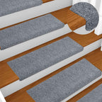 Alfombrillas para escaleras 10 unidades 56x17x3 cm Azul Semicircular