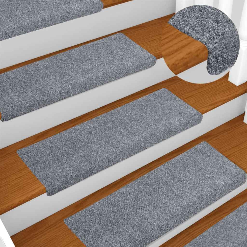 Alfombrillas para escaleras 10 unidades 56x17x3 cm Azul Semicircular