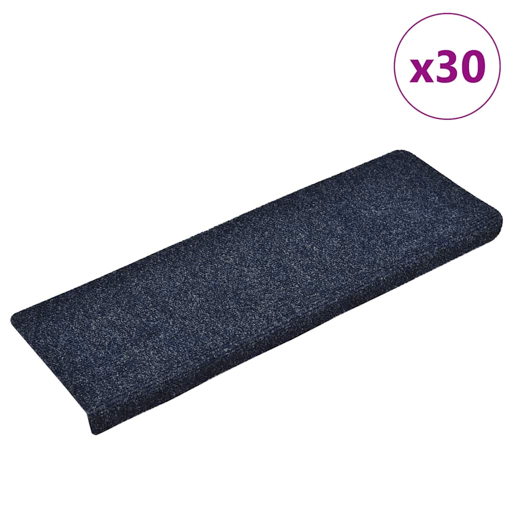 Alfombrillas para escaleras 10 unidades 56x17x3 cm Azul Semicircular