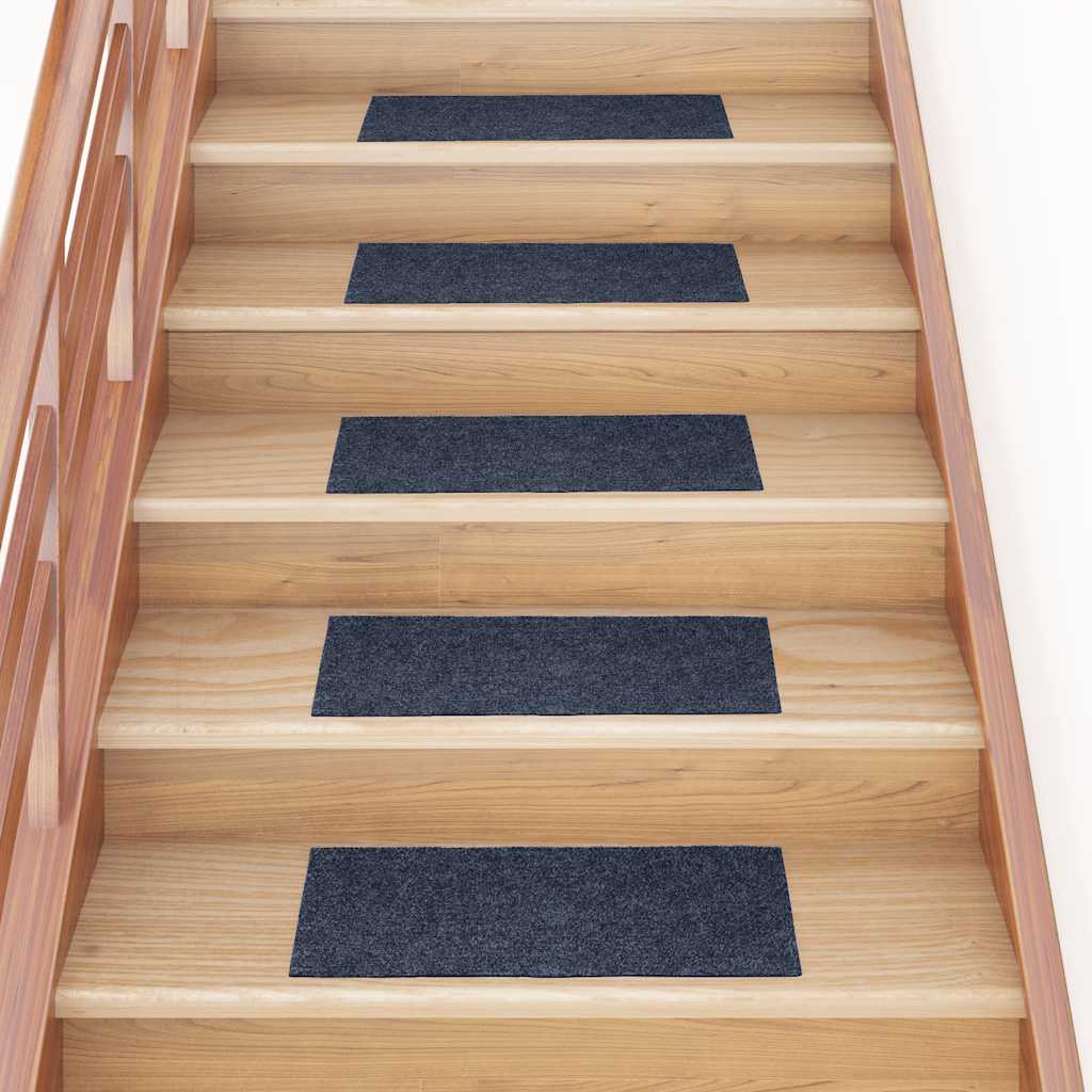 Alfombrillas para escaleras 10 unidades 56x17x3 cm Azul Semicircular