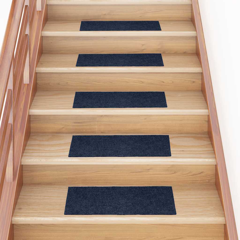 Alfombrillas para escaleras 10 unidades 56x17x3 cm Azul Semicircular
