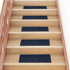 Alfombrillas para escaleras 10 unidades 56x17x3 cm Azul Semicircular