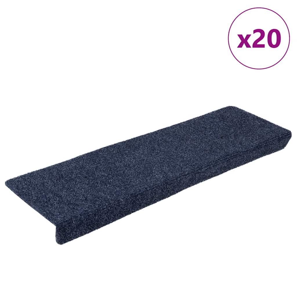 Alfombrillas para escaleras 10 unidades 56x17x3 cm Azul Semicircular