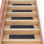 Alfombra autoadhesiva escalera sisal 15 uds antracita 56x17x3cm