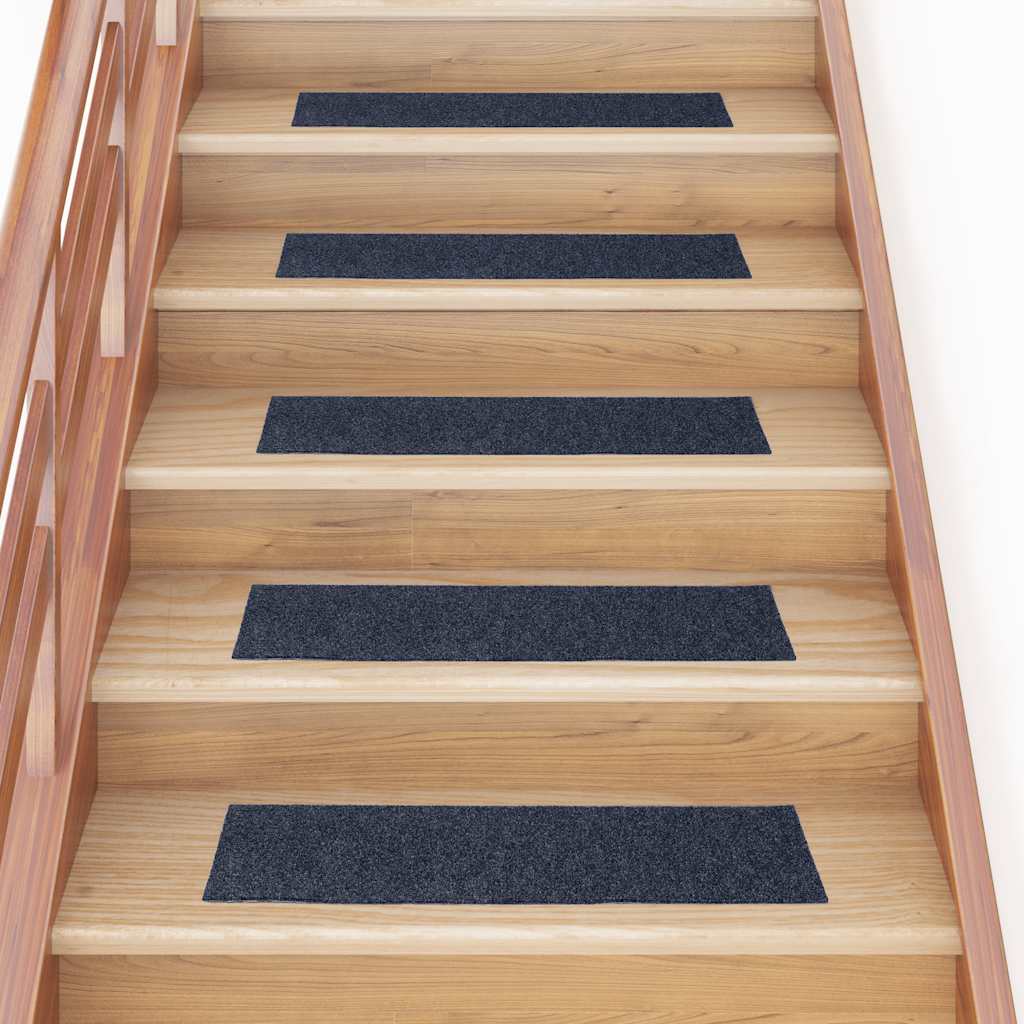 Alfombrillas para escaleras 10 unidades 56x17x3 cm Azul Semicircular