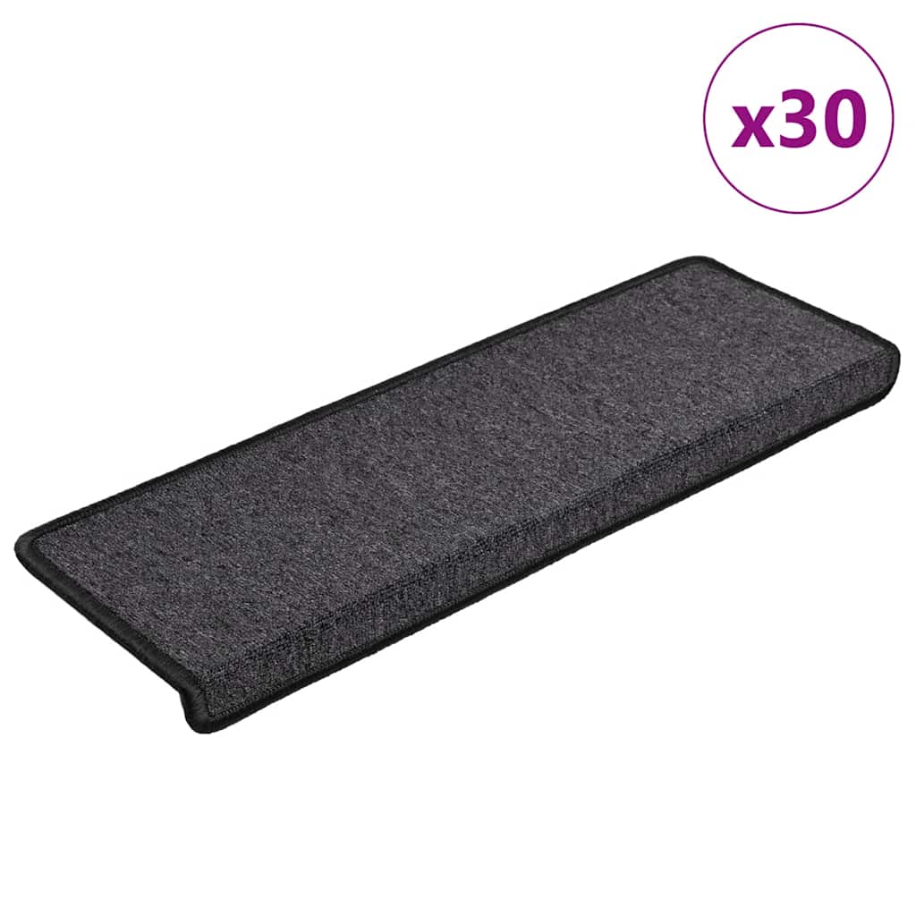 Alfombra autoadhesiva escalera sisal 15 uds antracita 56x17x3cm