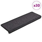 Alfombra autoadhesiva escalera sisal 15 uds antracita 56x17x3cm