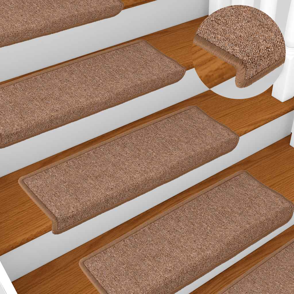 Alfombra autoadhesiva escalera sisal 15 uds antracita 56x17x3cm