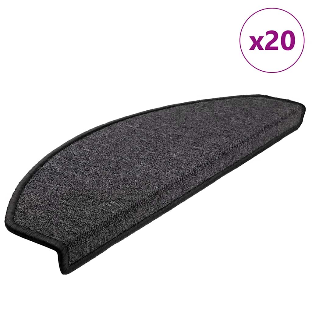 Alfombrilla autoadhesiva de escalera 10 uds antracita 56x17x3cm