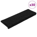 Alfombra autoadhesiva escalera sisal 15 uds antracita 56x17x3cm
