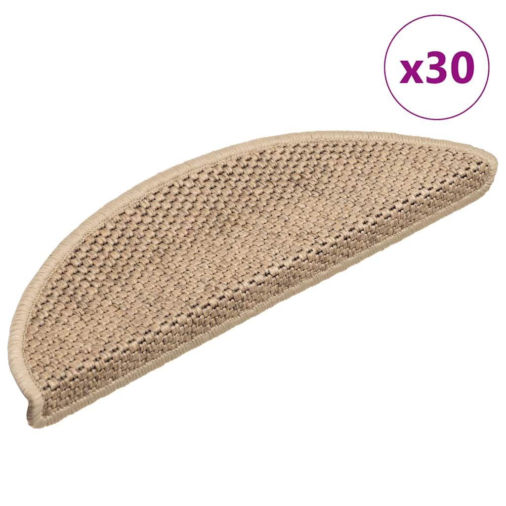 Alfombra autoadhesiva escalera sisal 15 uds antracita 56x17x3cm