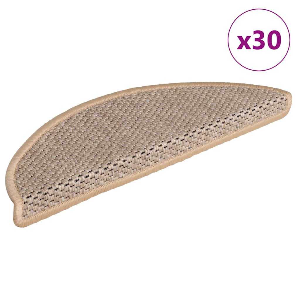 Alfombra autoadhesiva escalera sisal 15 uds antracita 56x17x3cm
