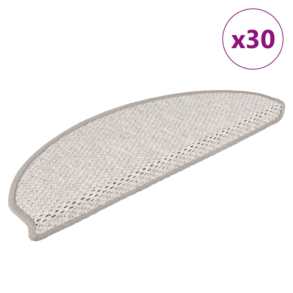 Alfombra autoadhesiva escalera sisal 15 uds antracita 56x17x3cm