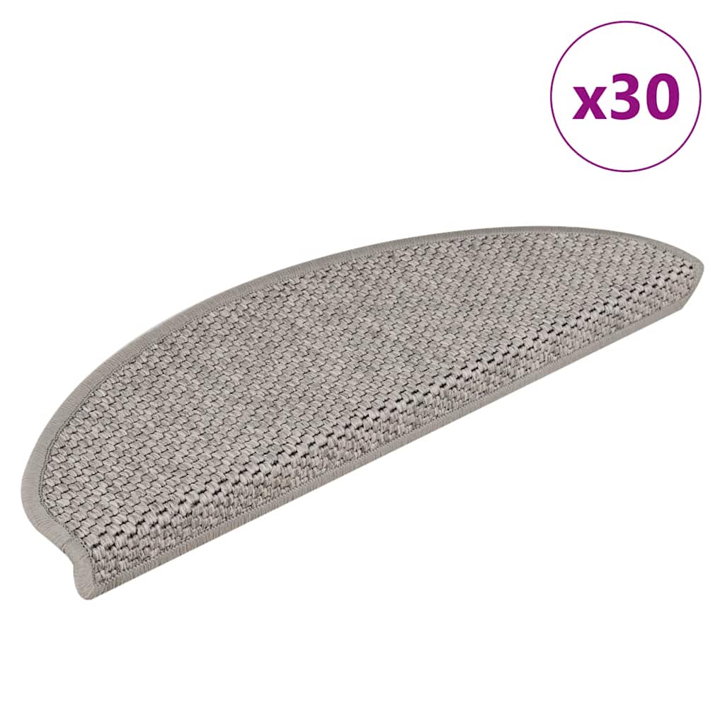 Alfombra autoadhesiva escalera sisal 15 uds antracita 56x17x3cm