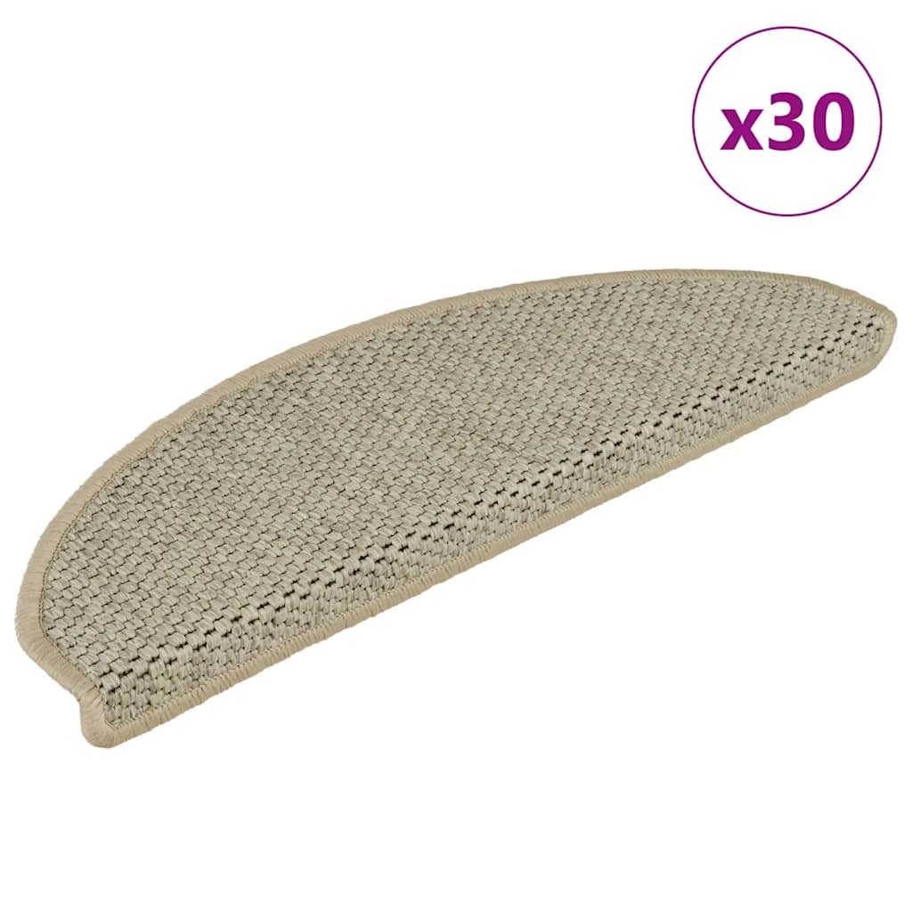 Alfombra autoadhesiva escalera sisal 15 uds antracita 56x17x3cm