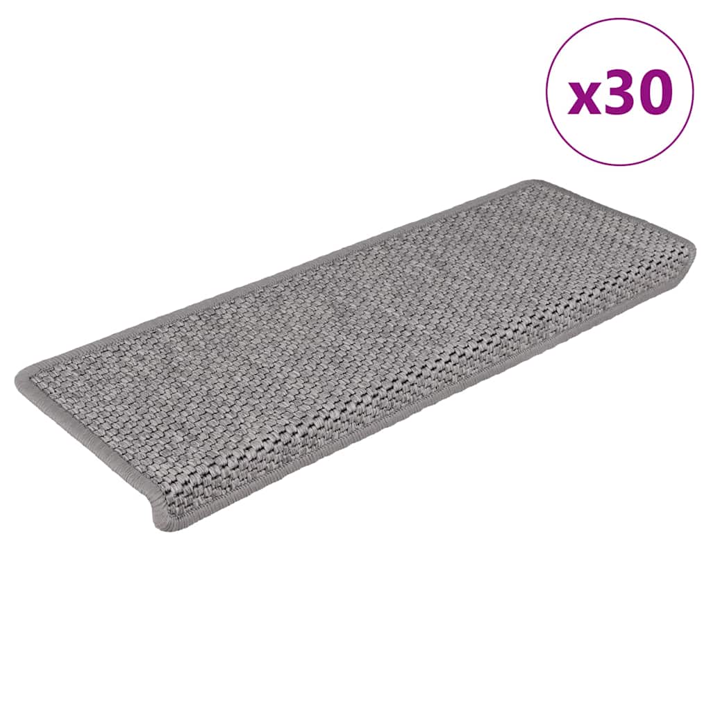 Alfombra autoadhesiva escalera sisal 15 uds antracita 56x17x3cm
