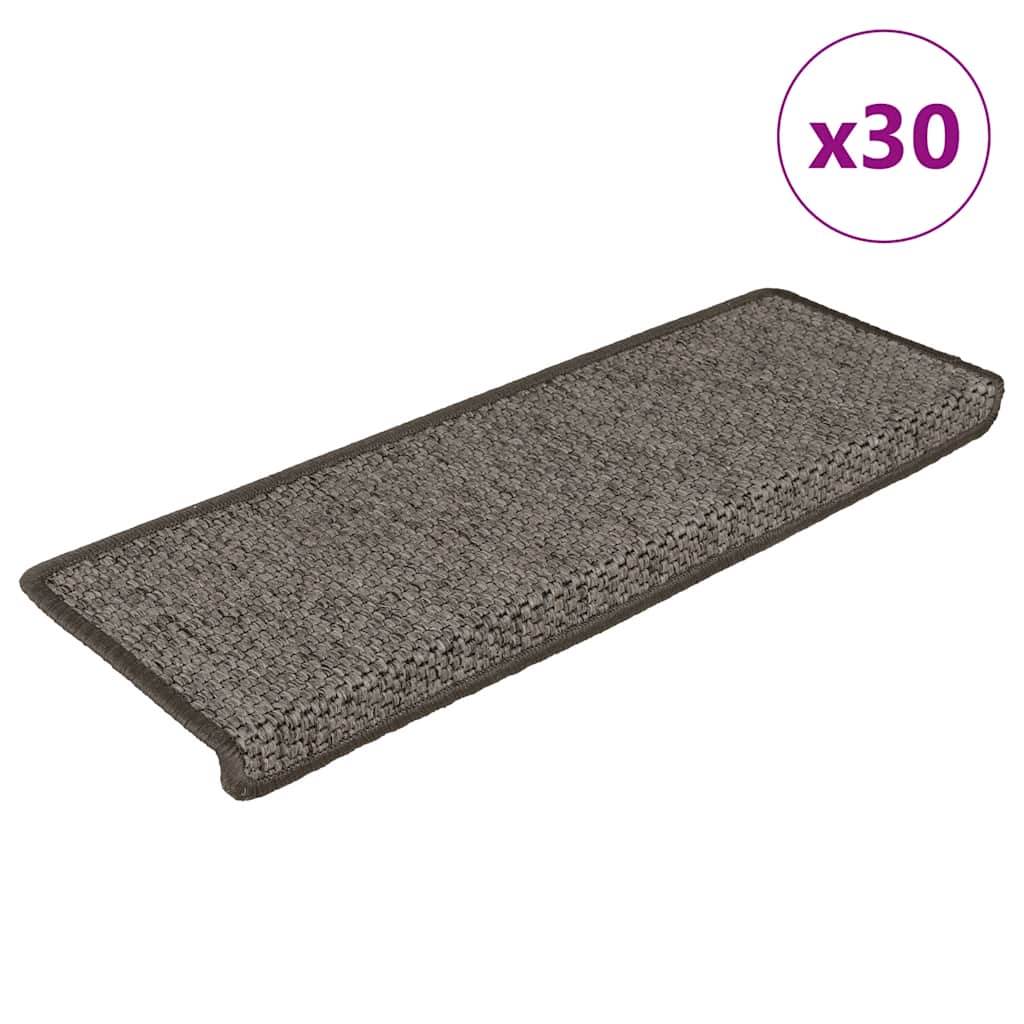 Alfombra autoadhesiva escalera sisal 15 uds antracita 56x17x3cm