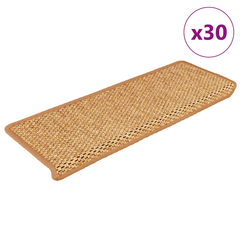 Alfombra autoadhesiva escalera sisal 15 uds antracita 56x17x3cm