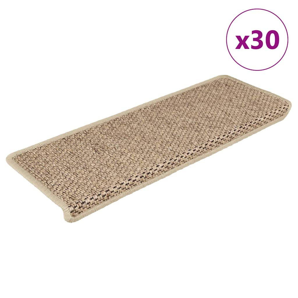 Alfombra autoadhesiva escalera sisal 15 uds antracita 56x17x3cm