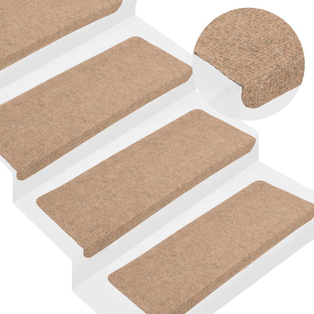 Alfombra autoadhesiva escalera sisal 15 uds antracita 56x17x3cm