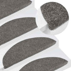 Alfombra autoadhesiva escalera sisal 15 uds antracita 56x17x3cm