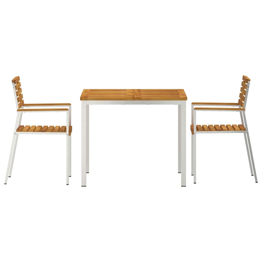 Conjunto de Comedor de Jardín 3 pcs Madera de Acacia Sólida