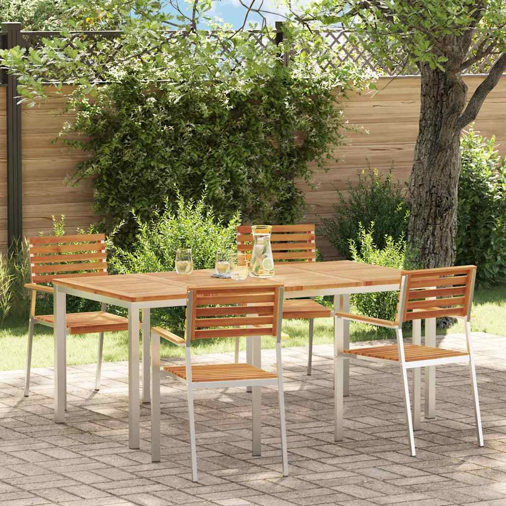 Conjunto de Comedor de Jardín 3 pcs Madera de Acacia Sólida