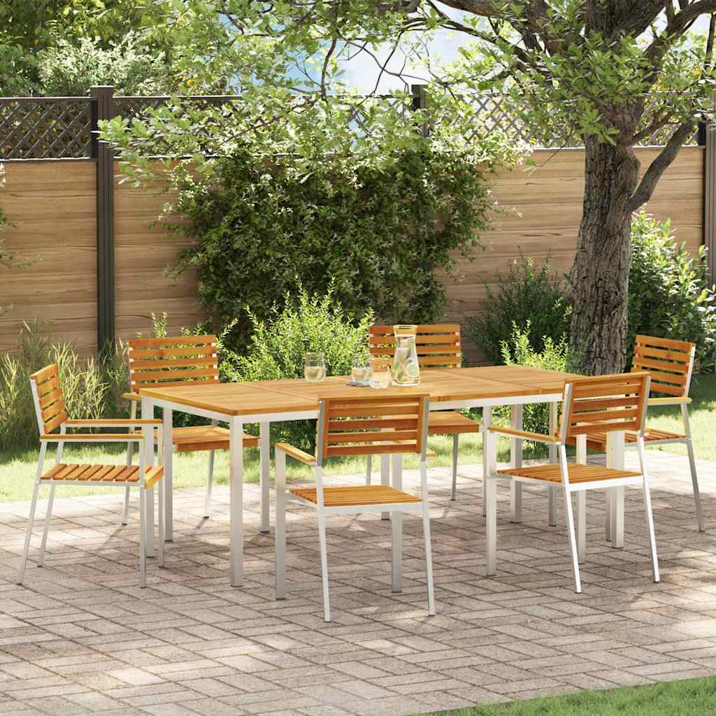 Conjunto de Comedor de Jardín 3 pcs Madera de Acacia Sólida