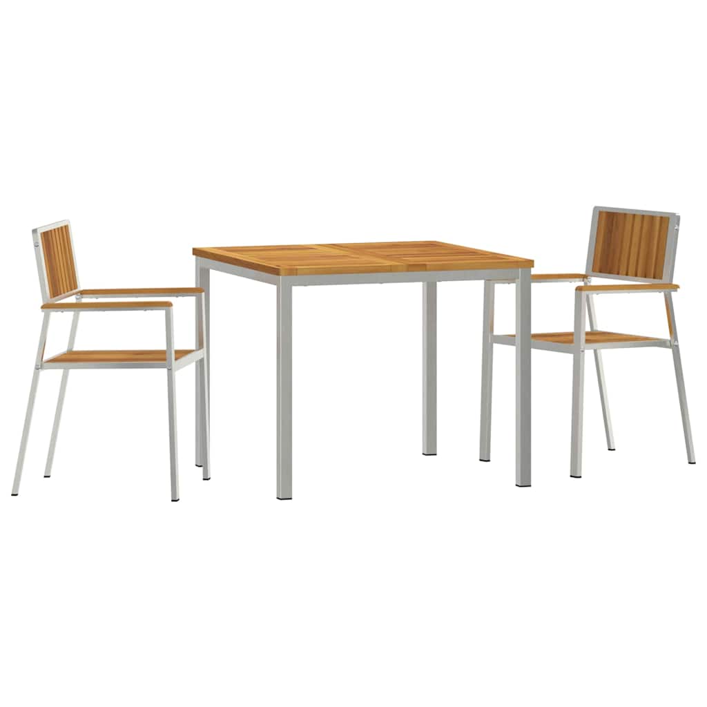 Juego de comedor para exteriores 3 pcs Madera de Acacia Sólida