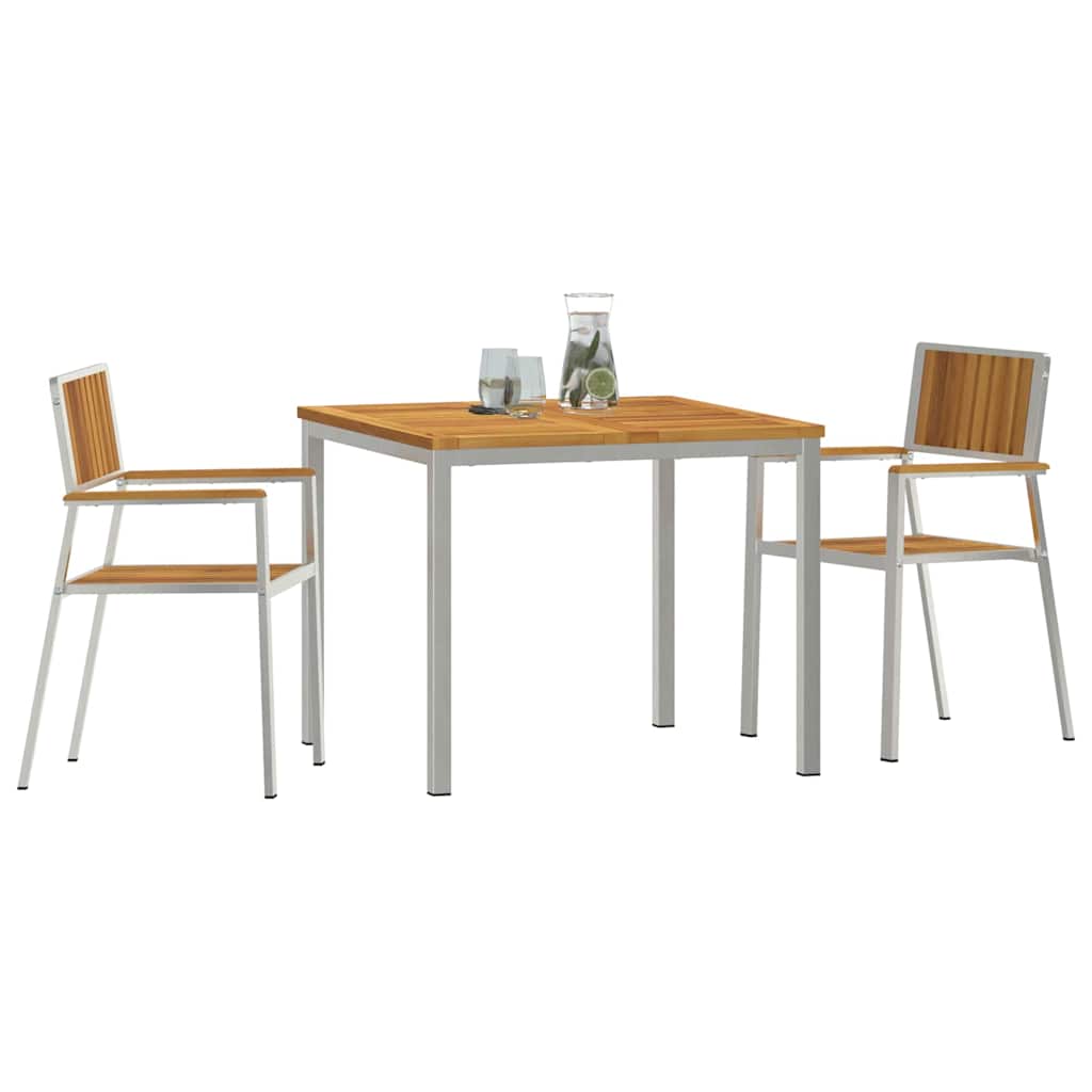 Juego de comedor para exteriores 3 pcs Madera de Acacia Sólida