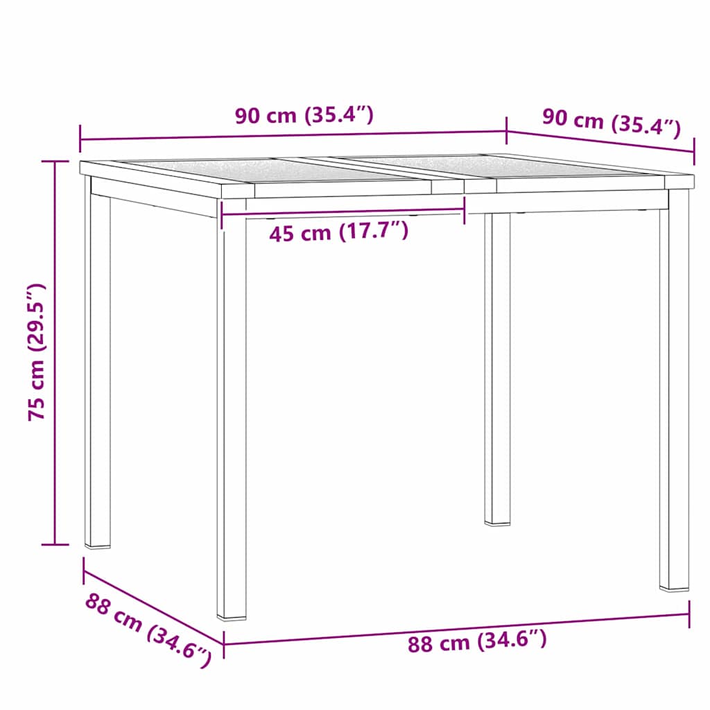 Juego de comedor para exteriores 3 pcs Madera de Acacia Sólida