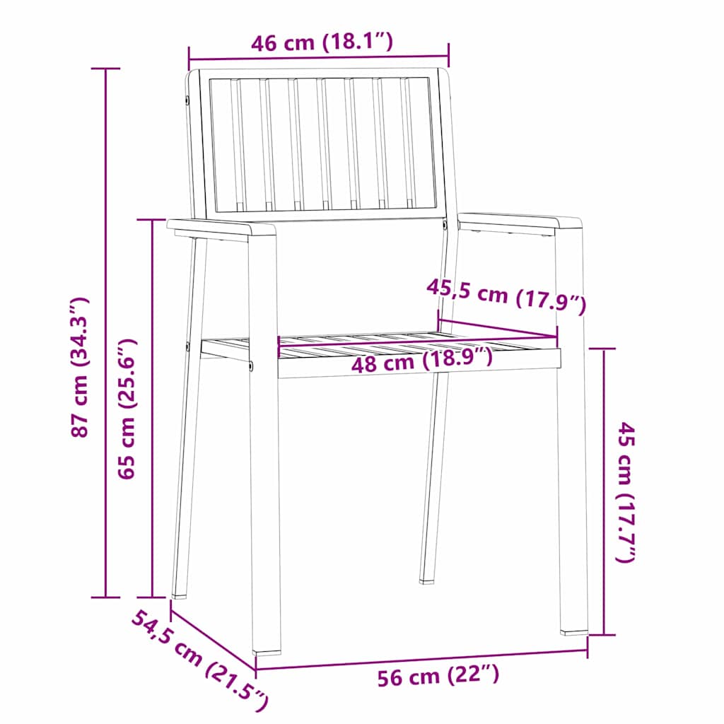 Juego de comedor para exteriores 3 pcs Madera de Acacia Sólida